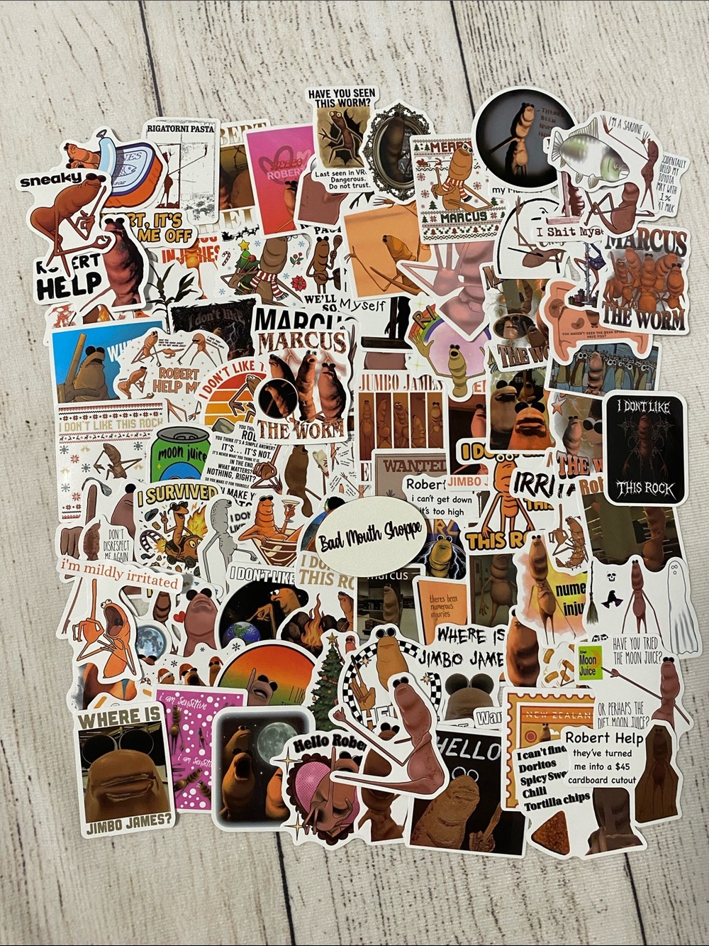 90 pcs. Marcus The Worm Stickers Pack
